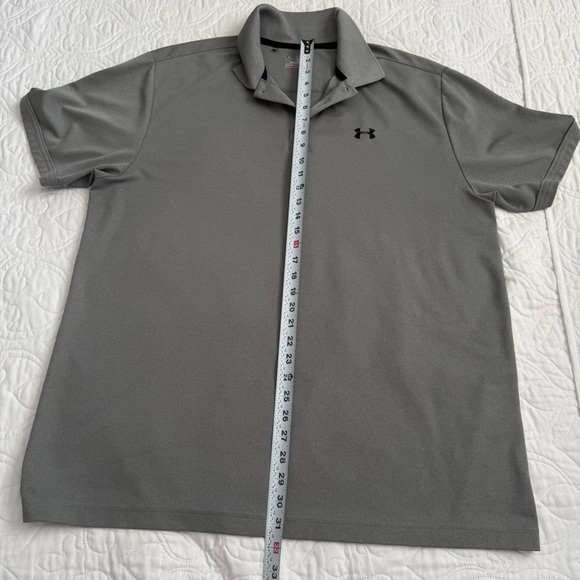 Under Armour Heat Gear Gray Polo Golf Sporty Collared Shirt Solid Men 2XL EUC - Picture 4 of 8